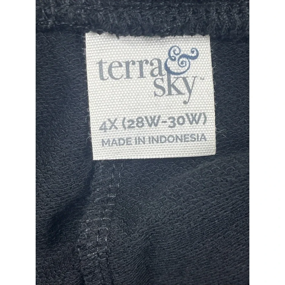 TERRA & SKY Drawcord Knit Shorts Sweat Black Size 4X 28W-30W NEW - Picture 6 of 10